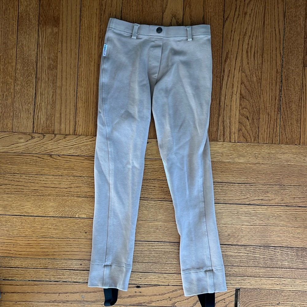 Equi Star Equestrian Horse Riding Pants Tan Beige Size 10 Girls Youth Preowned